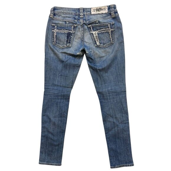 Taverniti SO Jeans Womens 27 Low Rise Distressed Embroidered Skinny Denim Pants - Picture 2 of 16